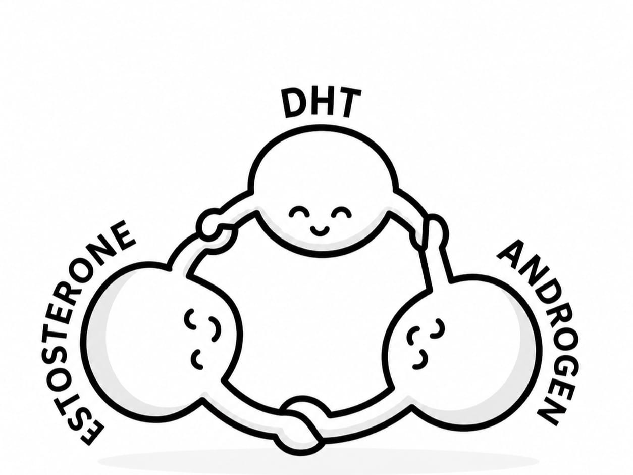 DHT testosterone and androgen